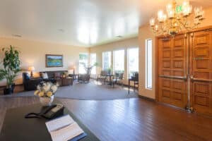 A common front lobby at Crystal Ridge Care Center