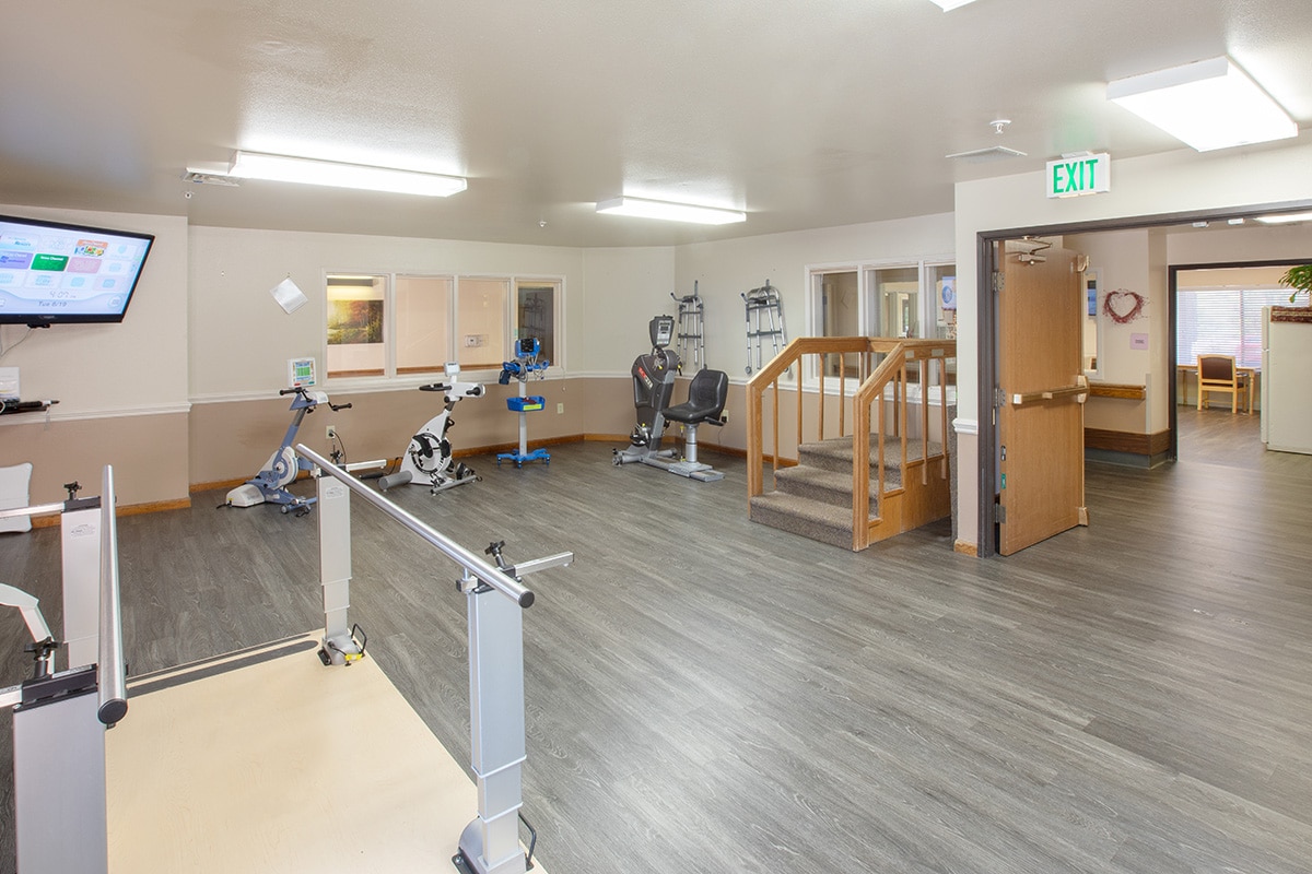 The rehab gym at Crystal Ridge Care Center