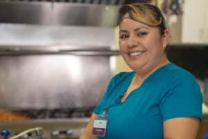 A chef in the kitchen at Crystal Ridge Care Center
