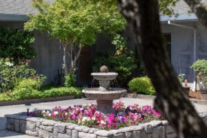 The courtyard at the Crystal Ridge Care Center