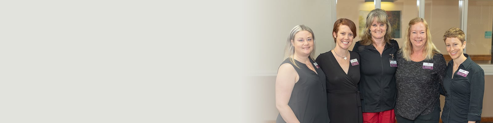 Several nurses and caregivers in the hallway at Crystal Ridge Care Center